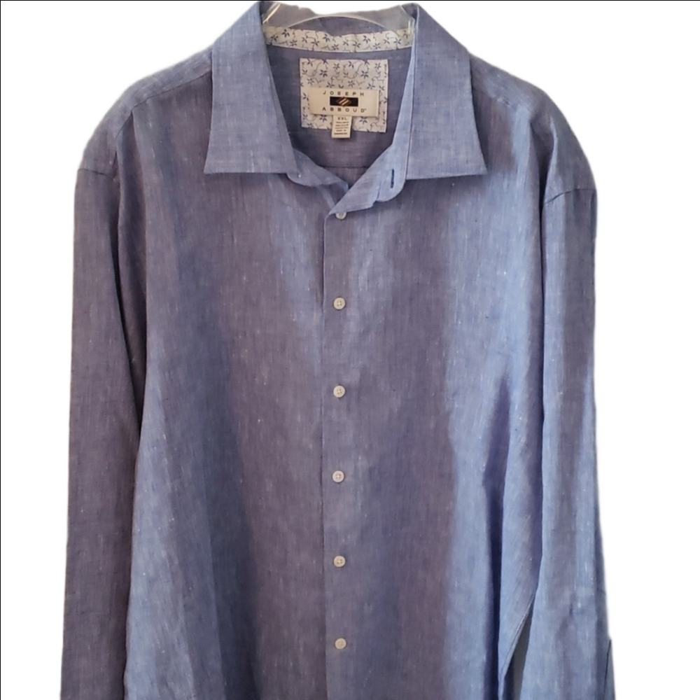 Joseph Abboud blue linen Dress Shirt